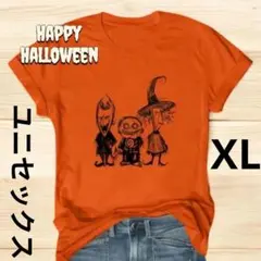 ハロウィン　Tシャツ　半袖　オレンジ　ナイトメア　いたずらトリオ　ユニセックス
