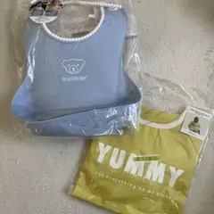 【新品未使用】食事用エプロン　ベビービョルン　ブルー　スリーコインズ　イエロー