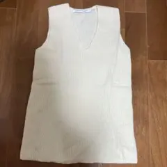 UNIQLO AND LEMAIRE アイボリー Vネックニットベスト M