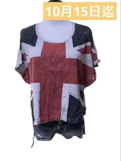 透け感あり国旗柄Tシャツ