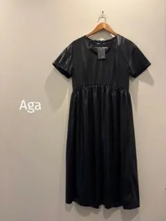 未使用aga SCOT CLUB フェイクレザーキーネックワンピースのサムネイル
