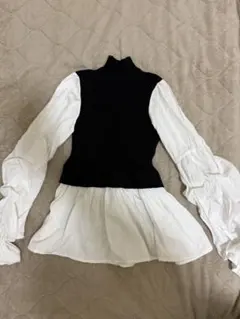 clearタートルネック フリル袖 シャツ