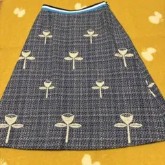 ミナペルホネン タンバリン 刺繍チュールエプロンロングスカート 新品 