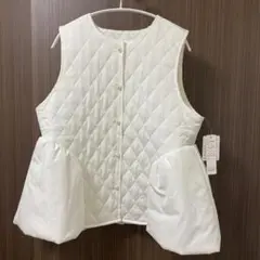 パールホワイト キルティングベスト