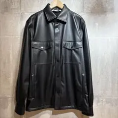 【新品未使用】最終値下げ　ZARA ブラック フェイクレザージャケット M