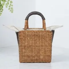 【美品】The Bagmati ウィッカー×レザーコンビ 舟型カゴバッグ 美品】The Bagmati ウィッカー×レザーコンビ 舟型カゴバッグ - メルカリ