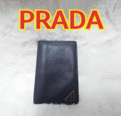 【美品】　PRADA　プラダ　カードケース　名刺入れ　財布　三角ロゴ　レザー