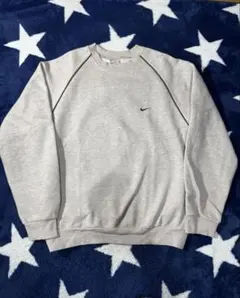 00s NIKE ナイキ　ラグラン ワンポイントロゴ刺繍スウェットグレー