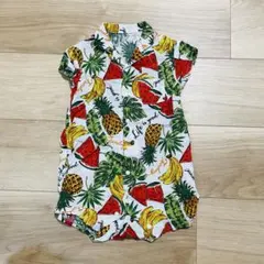 BREEZE ブリーズ　柄　ロンパース　70 半袖　襟付き　夏