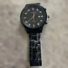 GENEVA メンズ アナログ腕時計 ブラック