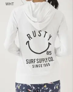 RUSTY フルジップラッシュガード ホワイト