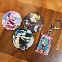 初音ミク　鏡音リン　缶バッチ　ストラップ