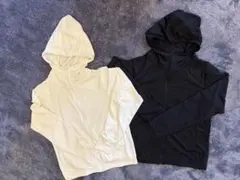 ユニクロ　エアリズムUVパーカー（ホワイトM・ブラックL)