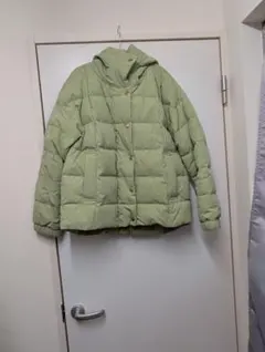 クース　ライトグリーン ダウンジャケット フード付き