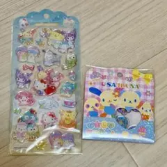 ウサハナ　おはじきシール　サンリオキャラクター　ドロップジェリーシール　2点