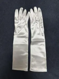 ホワイト サテン ウェディンググローブ