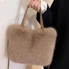 ショルダーバッグ ファーバッグ 2way ブラウン おしゃれ 旅行 バレンタイン