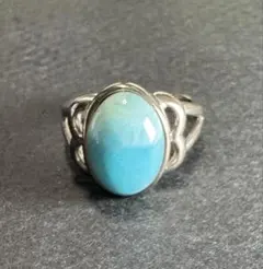 ラリマー リング 14号 約15×11mm 海模様 天然石 ブルーペクトライト