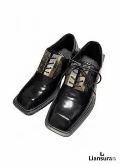 LIANSURAN スクエアトゥ メタル 厚底 モード系 韓国ファッション