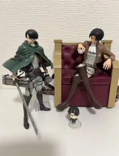 一番くじ　進撃の巨人 リヴァイ フィギュア 3体セット 立体機動装置 椅子