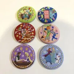 ディズニー　刺繍缶バッジ　6個セット