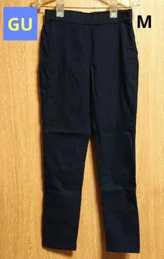 GU ウエストゴム 黒 ストレッチパンツ デニム シンプル 無地