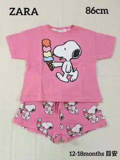 【美品】SNOOPY　Tシャツ＆ショートパンツ　セット　86cm