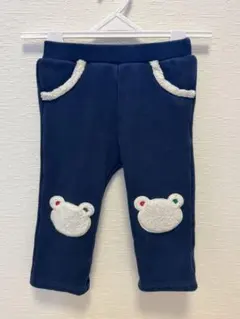 ミキハウス クマ刺繍 ネイビー パンツ 90