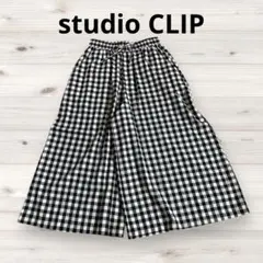 【スタディオクリップ 】機能付き ギンガム スカーチョ Lサイズ　白黒