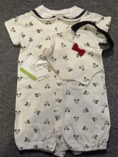 ミッキーマウス柄ロンパース・ビブセット 05