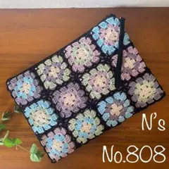 No.808『淡い色モチーフのフラットポーチ』