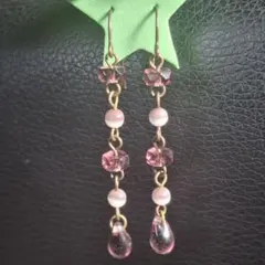 ドロップピアス　ハンドメイド　手作り