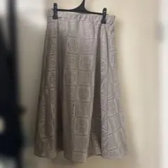 くすみピンク レース フレアスカート 3L しまむら hina