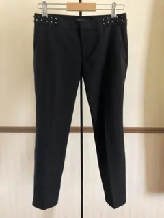 ザラウーマン クロップドパンツ テーパードパンツ センタープレスパンツ スタッズ