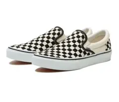 VANS ヴァンズ　スリッポン ブラックホワイトチェック　22cm