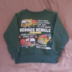 イオン トップバリュ スウェット トレーナー 裏起毛 110 はたらく車