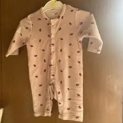 いちご柄ロンパース 60-70cm ピンク
