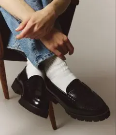 【新品未使用•中敷付き】HARUTA×PUBLIC TOKYOコラボローファー黒