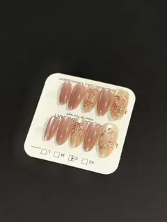 ハンドメイド ネイルチップ ピンク シルバー