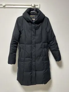 フード付きロングダウンジャケット ネイビー