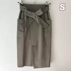 【SHIPS（シップス）】ナロースカート　タイトスカート　リボンベルト