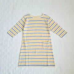 【新品】BEAMS mini 7分袖ワンピース チュニック ボーダー 120