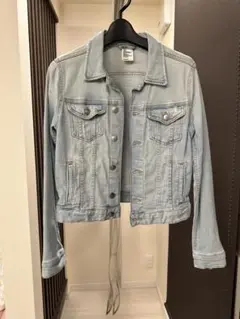 H&M ライトブルー デニムジャケット US 4 ヴィンテージ風