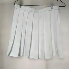 女性用Mサイズ　ホワイト プリーツミニスカート