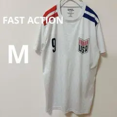 希少✨FAST ACTION 【M】USAシャツ ホワイト　サッカー　バスケット