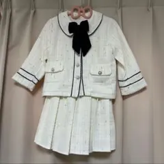 リボン付き ツイード フォーマル セットアップ 入学式 女の子