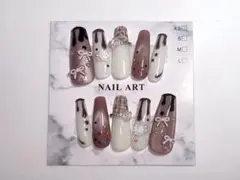 ネイルチップ　バレンタイン　チョコ　リボン