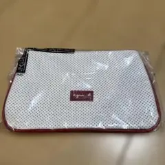 agnes b. ポーチ ドット柄 ホワイト レッド★未使用★のサムネイル