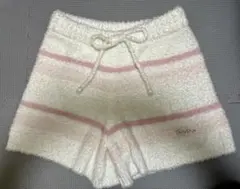 ジェラートピケ　ショートパンツ ホワイトピンクストライプ