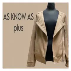 【美品】AS KNOW AS plus フェイクスエード ライダースジャケット